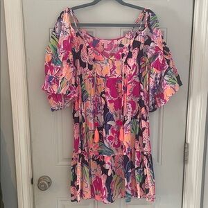 Lilly Pulitzer Pink and Blue Floral Mini Dress